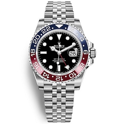 [스페셜오더]ROLEX-롤렉스 GMT-마스터 II 세라믹 베젤 스틸 쥬빌리 브레슬릿 레플리카시계40mm