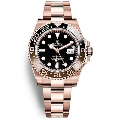 ★[AR팩토리]ROLEX-롤렉스 GMT-마스터 II 세라믹 베젤 에버로즈 골드 블랙 40mm