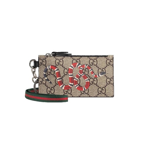 [스페셜오더]GUCCI-523903 9SDAN 8669 구찌 킹스네이크 프린트 GG 슈프림 Web 스트랩 카드 케이스