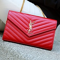 [스페셜오더]SAINT LAURENT-393953 생 로랑 화이트 골드 마틀라세 모노그램 엔벨로프 woc 체인 지갑