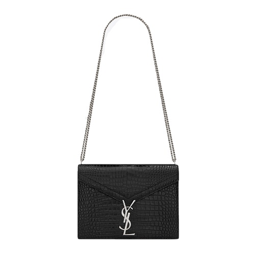 [스페셜오더]SAINT LAURENT-532750 생 로랑 블랙 크로커다일 모노그램 클래스프 카산드라 숄더 백