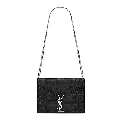 [스페셜오더]SAINT LAURENT-532750 생 로랑 블랙 크로커다일 모노그램 클래스프 카산드라 숄더 백