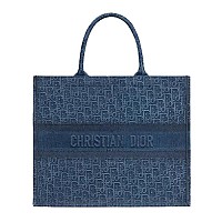 DIOR-디올 에크루/그레이 Oblique 자수 Dior Book Tote 라지 토트백 42cm - M1286ZRIW_M20I