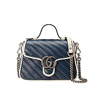 [스페셜오더]GUCCI-583571 9022 구찌 GG 마몽 화이트 미니 탑 핸들백