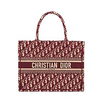 DIOR-디올 에크루/그레이 Oblique 자수 Dior Book Tote 라지 토트백 42cm - M1286ZRIW_M20I