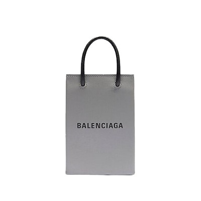 [스페셜오더]BALENCIAGA-593826 발렌시아가 그레이 스퀘어 쇼핑 휴대폰 지갑 백