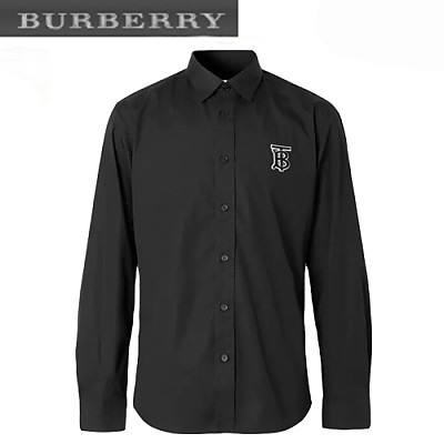 BURBERRY-80234621 버버리 네이비 모노그램 모티프 스트레치 코튼 포플린 셔츠