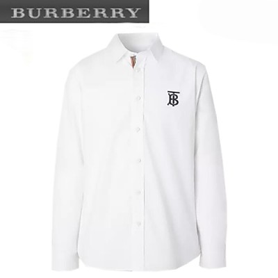 BURBERRY-80234631 버버리 블랙 모노그램 모티프 스트레치 코튼 포플린 셔츠