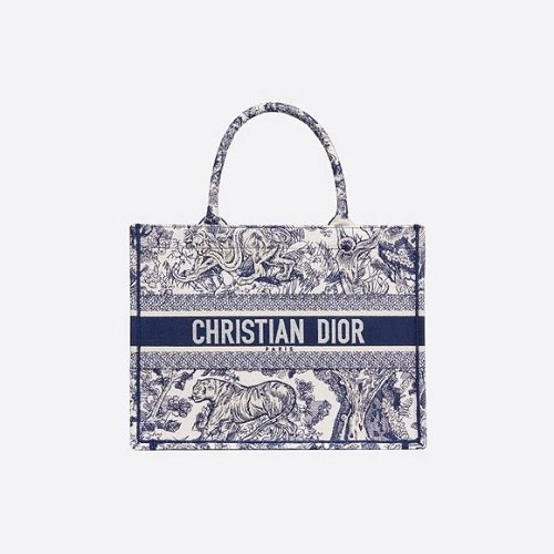 [스페셜오더]DIOR-M1296 디올 블루 Toile de Jouy 자수 스몰 BOOK TOTE 백