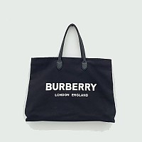 [스페셜오더]BURBERRY-8009268 버버리 화이트 로고 디테일 코튼 토트백