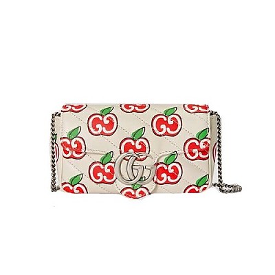 [스페셜오더]GUCCI-634275 8646 구찌 차이니스 발렌타이 데이 GG 애플 프린트 카드 케이스 체인 월릿