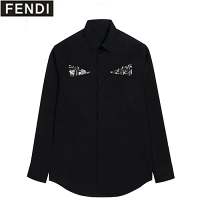 FENDI-08272 펜디 블랙 백 버그 아이 장식 셔츠 남성용