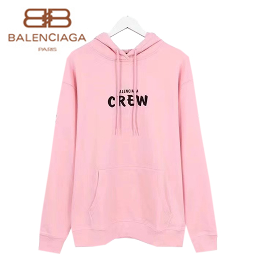 BALENCIAGA-578135 발렌시아가 핑크 프린트 컬리 플리스 Crew 후디 남여공용