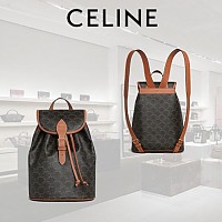 CELINE-197662 셀린느 화이트 트리옹프 FOLCO/폴코 미니 백팩 18.5cm