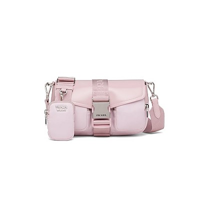 [스페셜오더]PRADA-1BD295 프라다 베이지 나일론 브러시드 가죽 포켓 숄더 백