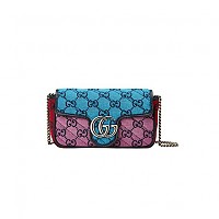 [스페셜오더]GUCCI-476433 4340 구찌 GG 마몽 블루 가죽 수퍼 미니백