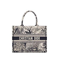 DIOR-디올 에크루/그레이 Oblique 자수 Dior Book Tote 라지 토트백 42cm - M1286ZRIW_M20I