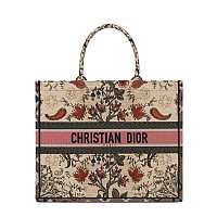 DIOR-디올 에크루/그레이 Oblique 자수 Dior Book Tote 라지 토트백 42cm - M1286ZRIW_M20I