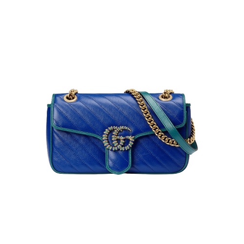 [스페셜오더]GUCCI-443497 8382 구찌 블루&터콰이즈 GG 마몽 스몰 숄더백