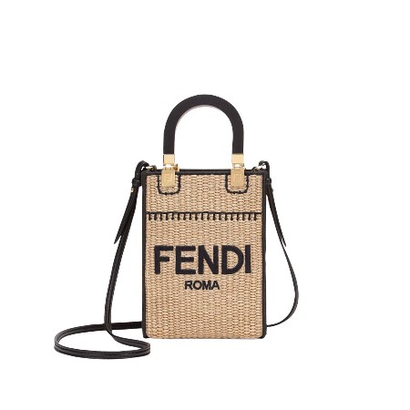 [스페셜오더]FENDI-8BS051 펜디 베이지 브레이디드 스트로 미니 선샤인 쇼퍼 백