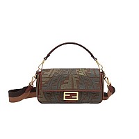 [스페셜오더]FENDI-8BR600 펜디 그린 자수 패브릭 미디엄 바게트 백