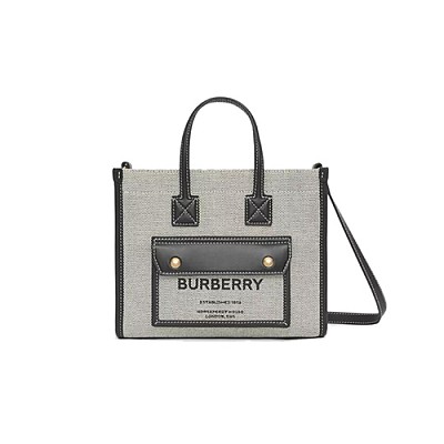 [스페셜오더]BURBERRY-80441431 버버리 탠 미니 투톤 캔버스 레더 프레야 백