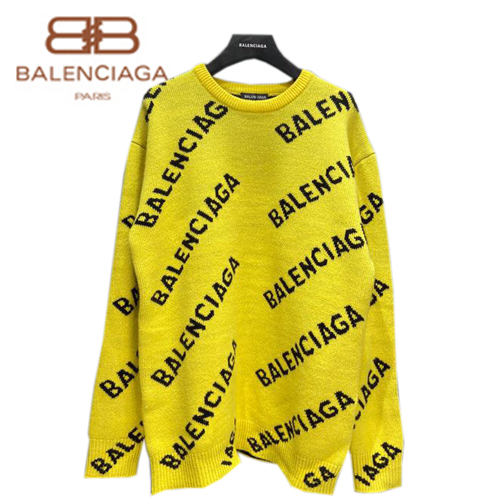 BALENCIAGA-101413 발렌시아가 옐로우 니트 코튼 스웨터 남여공용