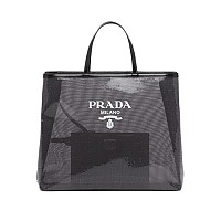 [스페셜오더]PRADA-1BG416 프라다 블랙 폴카 도트 메쉬 토트 백