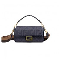 [스페셜오더]FENDI-8BR600 펜디 그린 자수 패브릭 미디엄 바게트 백