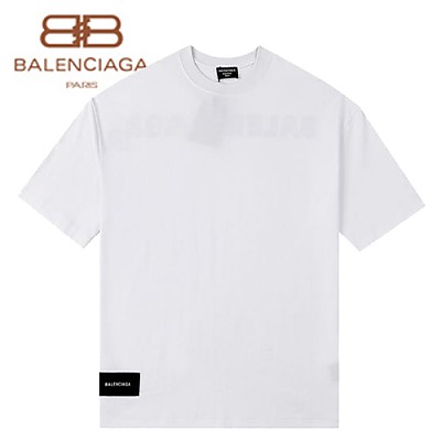 BALENCIA**-031015 발렌시아가 블랙 아플리케 장식 티셔츠 남여공용