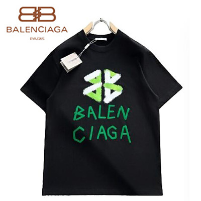 BALENCIAGA-04234 발렌시아가 화이트 프린트 장식 티셔츠 남여공용