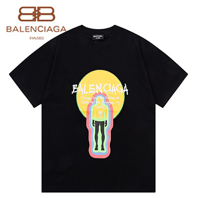 BALENCIAGA-042013 발렌시아가 화이트 프린트 장식 티셔츠 남여공용