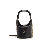 YSL-766731 생 로랑 블랙 램스킨 GABY 배니티 숄더백 18cm