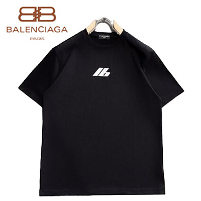 BALENCIAGA-05107 발렌시아가 화이트 프린트 장식 티셔츠 남성용