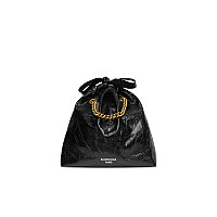 BALENCIAGA-742941 발렌시아가 블랙 CRUSH 미디엄 퀄티드 토트백 39cm