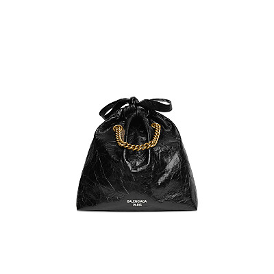 BALENCIAGA-742942 발렌시아가 블랙 CRUSH 스몰 토트백 24cm