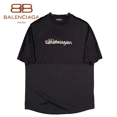 BALENCIAGA-05145 발렌시아가 화이트 프린트 장식 티셔츠 남여공용