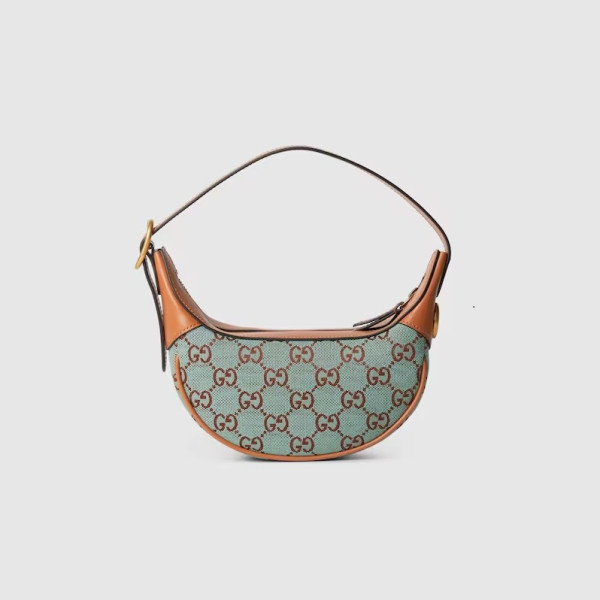 GUCCI-783124 구찌 페일 블루/브라운 GG 오피디아 수퍼 미니 숄더백 20cm