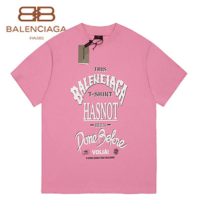 BALENCIAGA-05222 발렌시아가 화이트 프린트 장식 티셔츠 남여공용