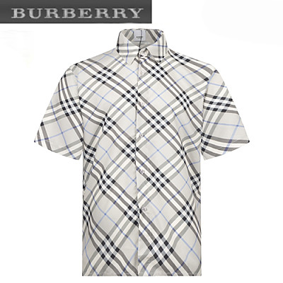 BURBERRY-05195 버버리 베이지 체크 무늬 셔츠 남성용