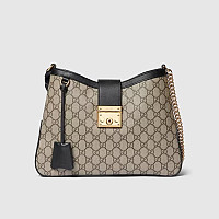 GUCCI-‎795113 구찌 베이지/에보니 화이트 패들락 GG 미디엄 숄더백 32.5cm