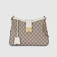 GUCCI-‎795113 구찌 베이지/에보니 블랙 패들락 GG 미디엄 숄더백 32.5cm