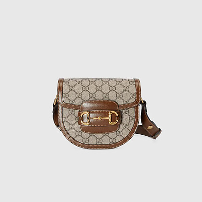 GUCCI-‎760191 구찌 블랙레더 홀스빗 1955 라운드 미니 숄더백 18cm