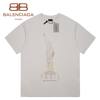 BALENCIAGA-06118 발렌시아가 블랙 프린트 장식 티셔츠 남여공용