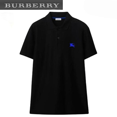 BURBERRY-80849341 버버리 화이트 코튼 폴로 티셔츠 남성용