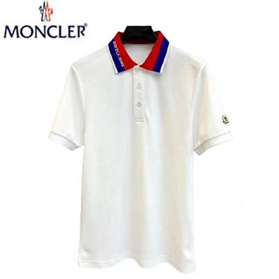 MONCLER-06229 몽클레어 블루 코튼 폴로 티셔츠 남성용