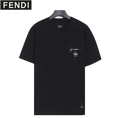 FENDI-07309 펜디 블랙 코튼 티셔츠 남성용