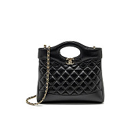 CHANEL-AS4853 샤넬 24S 블랙 램스킨 스몰 31 쇼핑백 30cm