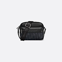 DIOR-디올 블랙 Oblique 자카드 Rider 2.0 지퍼 메신저백 23cm - 1ESPO340YKS_H03E