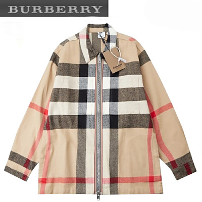 BURBERRY-08304 버버리 베이지 울 체크 무늬 재킷 남성용